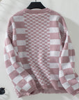 Double Take Checkered Open Front Dropped Shoulder Cardigan