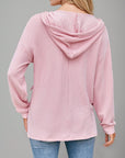 Double Take Drawstring Dropped Shoulder Long Sleeve Hoodie