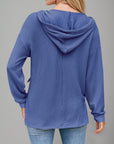 Double Take Drawstring Dropped Shoulder Long Sleeve Hoodie