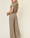 Double Take Full Size Round Neck Top and Pants Set