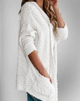 Double Take Pocketed Open Front Long Sleeve Cardigan