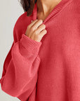 Double Take Side Slit Round Neck Long Sleeve Sweater