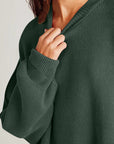 Double Take Side Slit Round Neck Long Sleeve Sweater