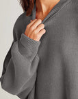 Double Take Side Slit Round Neck Long Sleeve Sweater