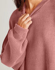 Double Take Side Slit Round Neck Long Sleeve Sweater