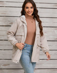 Drawstring Long Sleeve Hooded Jacket