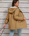 Drawstring Long Sleeve Hooded Jacket