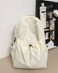 Light Gray Drawstring Nylon Backpack Bag