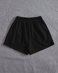 Slate Gray Drawstring Pocketed Elastic Waist Shorts