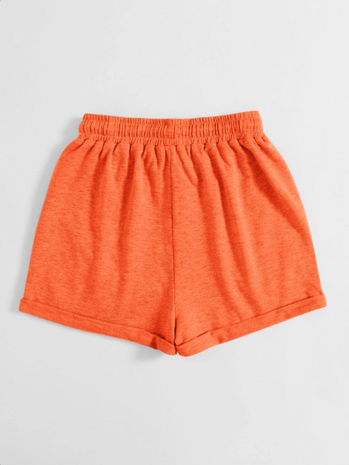 Tomato Drawstring Pocketed Elastic Waist Shorts