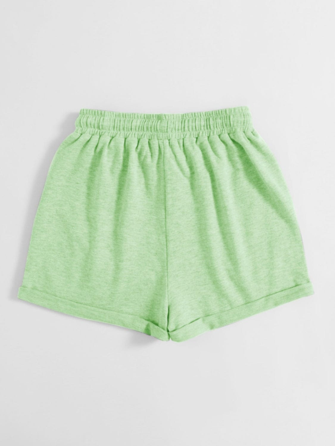 Light Gray Drawstring Pocketed Elastic Waist Shorts