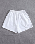 Slate Gray Drawstring Pocketed Elastic Waist Shorts