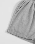 Gray Drawstring Pocketed Elastic Waist Shorts