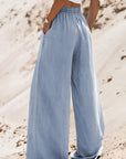 Drawstring Wide Leg Jeans