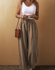 Drawstring Wide Leg Pants