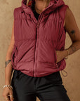 Drawstring Zip Up Vest Coat