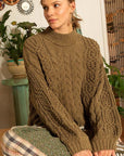 Sienna POL Mock Neck Cable Knit Sweater