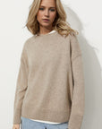 Basic Bae Round Neck Dropped Shoulder Long Sleeve Sweater