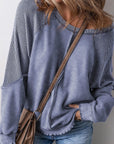 Exposed Seam Long Sleeve Sweatshirt