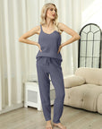 Fuzzy V-Neck Cami and Pants Lounge Set