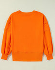 Exposed Seam Round Neck Long Sleeve Sweatshirt