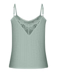 Dark Gray Eyelet Lace Detail V-Neck Cami