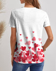 FAM-FAM Heart V-Neck Short Sleeve T-Shirt