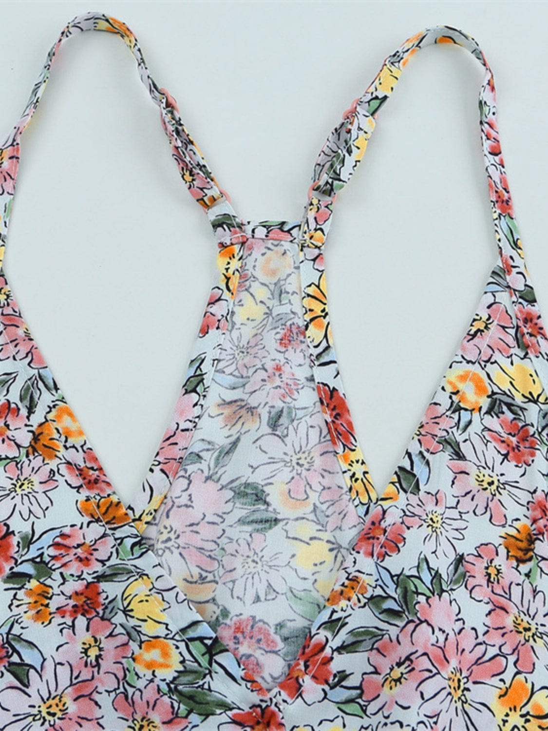 Light Gray Floral Surplice Cami