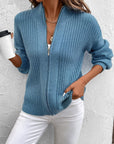 Perfee Zip Up Long Sleeve Cardigan