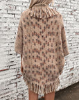 Fringe Open Front Half Sleeve Poncho