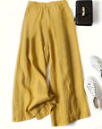 Full Size Half Elastic Waist Wide Leg Pants