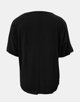 Black Full Size Scoop Neck Short Sleeve T-Shirt