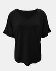 Black Full Size Scoop Neck Short Sleeve T-Shirt