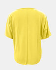 Light Goldenrod Full Size Scoop Neck Short Sleeve T-Shirt