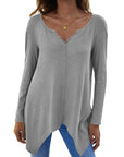 Full Size V-Neck Long Sleeve T-Shirt