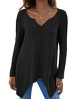 Full Size V-Neck Long Sleeve T-Shirt