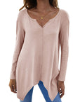 Full Size V-Neck Long Sleeve T-Shirt