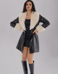 Fuzzy Long Sleeve Longline Coat