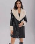 Fuzzy Long Sleeve Longline Coat