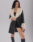 Fuzzy Long Sleeve Longline Coat