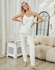 Fuzzy V-Neck Cami and Pants Lounge Set