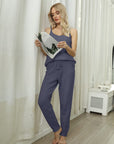 Fuzzy V-Neck Cami and Pants Lounge Set