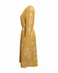 Goldenrod Geometric Notched Neck Dress