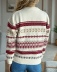 Geometric Round Neck Long Sleeve Sweater