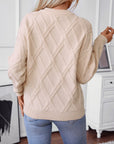 Geometric Round Neck Long Sleeve Sweater