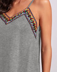 Rosy Brown Geometric V-Neck Spaghetti Strap Cami