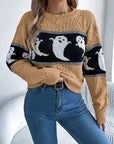 Ghost Round Neck Long Sleeve Sweater