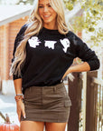 Ghost Round Neck Long Sleeve Sweatshirt