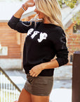 Ghost Round Neck Long Sleeve Sweatshirt