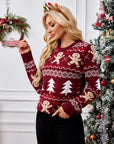 Gingerbread Round Neck Long Sleeve Sweater